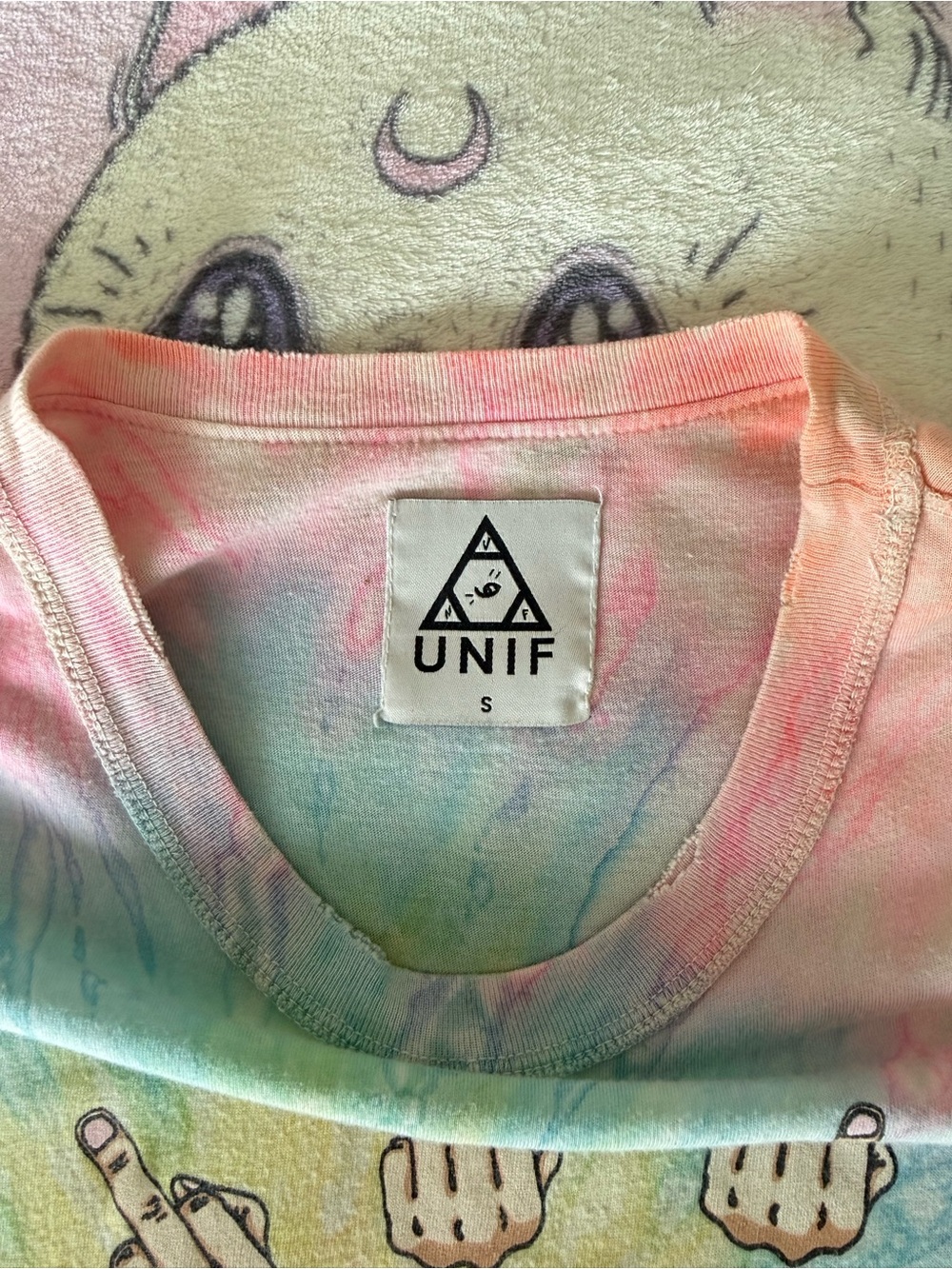 UNIF Middle Finger Spiral Tie-Dye Graphic Tee - Picture 2 of 3